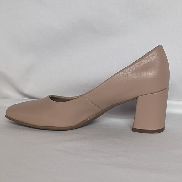 Warner block heel square-toe pump neutral creme brulee size 5.5 GUC Naturalizer - Picture 7 of 15